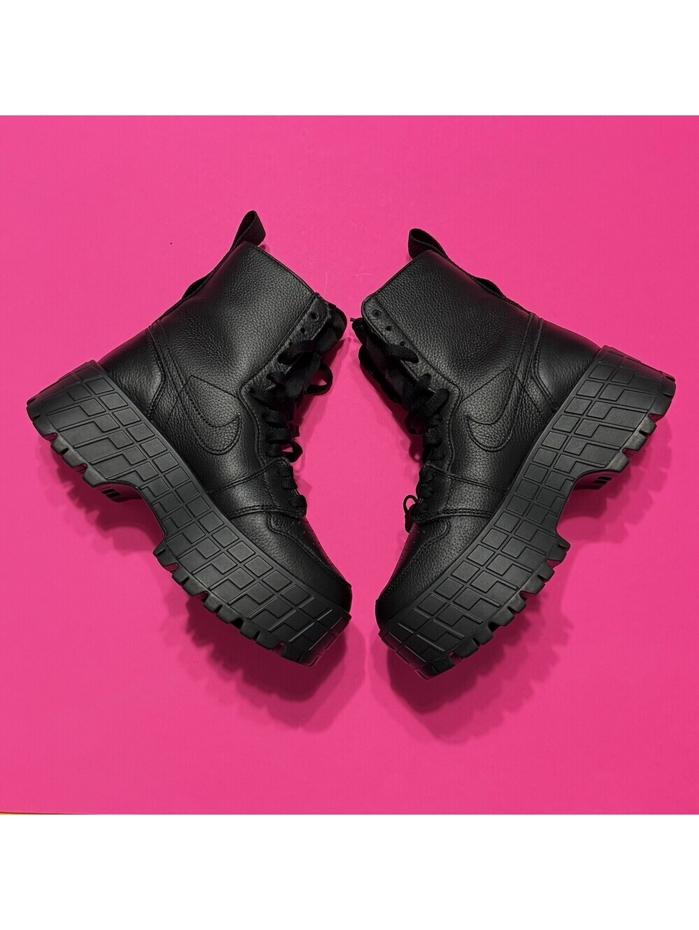 Nike‎ Air Jordan 1 High Brooklyn Triple Black Boots NBY FJ5737-001 Women New - Picture 3 of 9